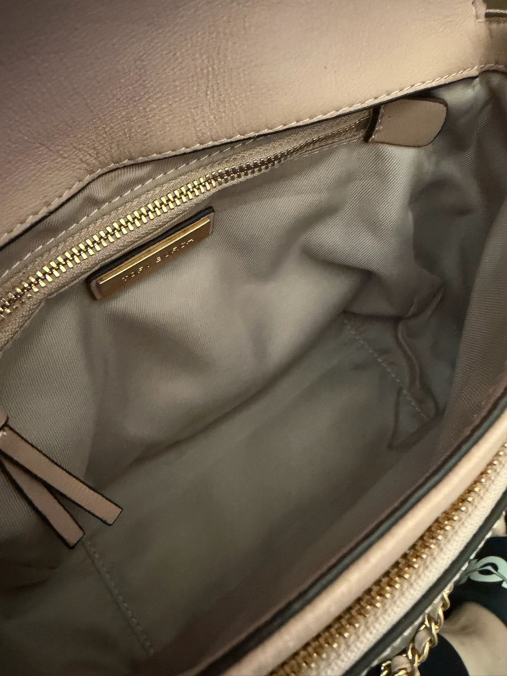 Tory Burch Blush Leather Top-Handle Shoulder Bag with Tassel - Picture 4 of 5